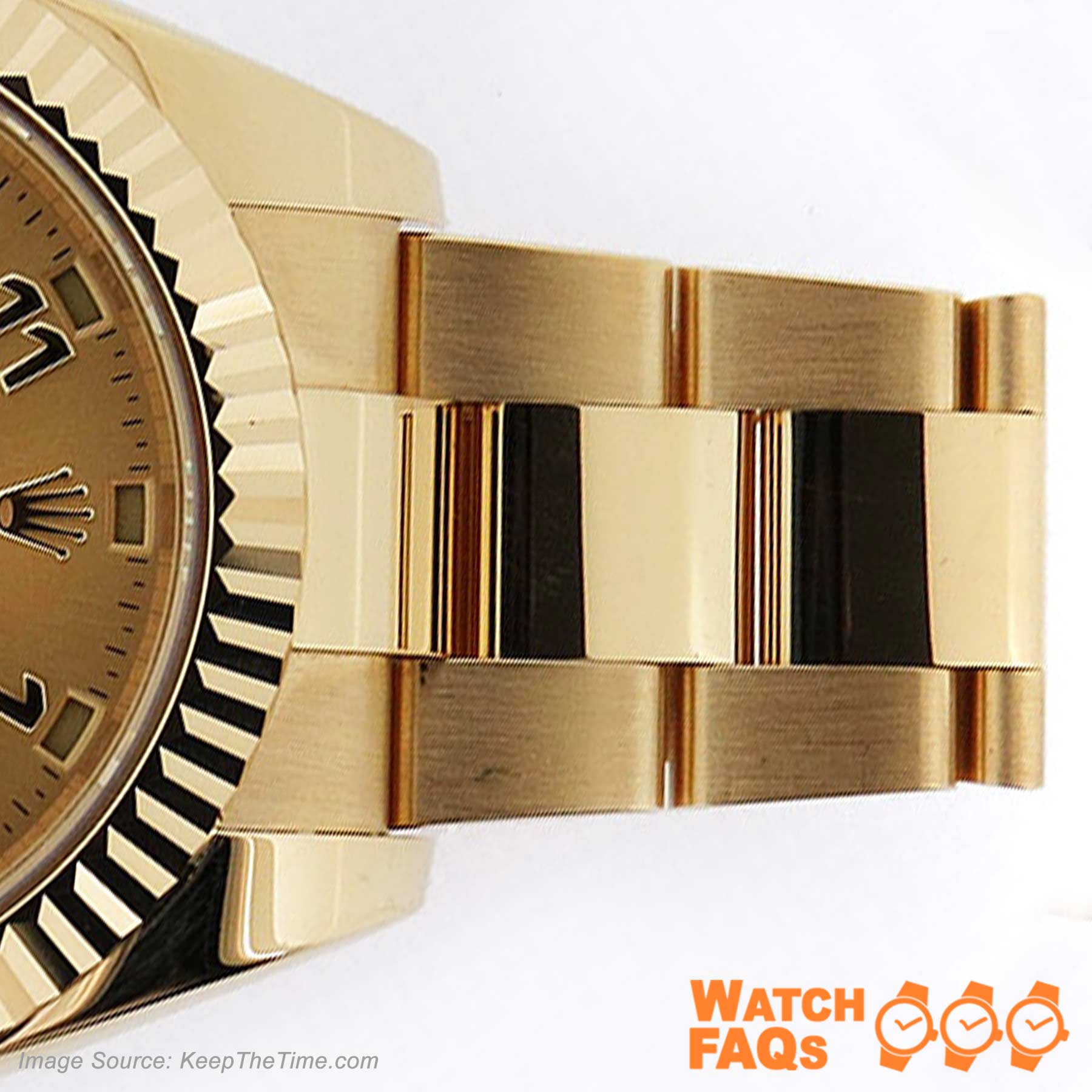 Rolex Pcl Polished Center Links Gold Skydweller